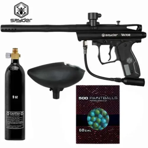 Spyder Victor Paintball Gun - Diamond Black Kit