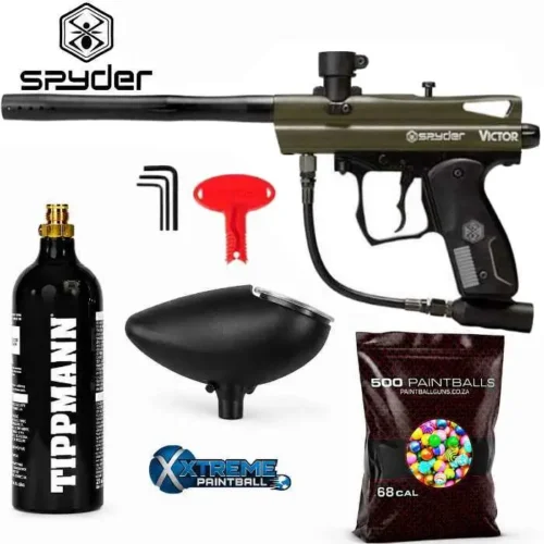 SPYDER VICTOR SEMI-AUTO PAINTBALL GUN - Olive Green KIT